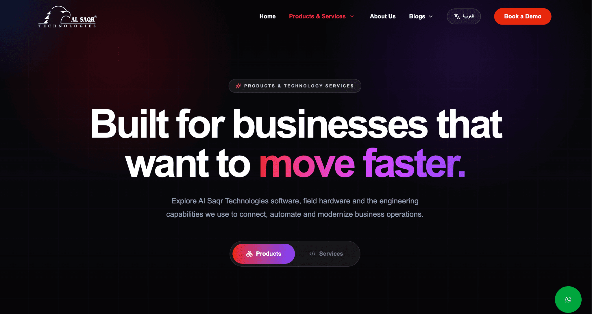 Al Saqr Technologies products and services website
